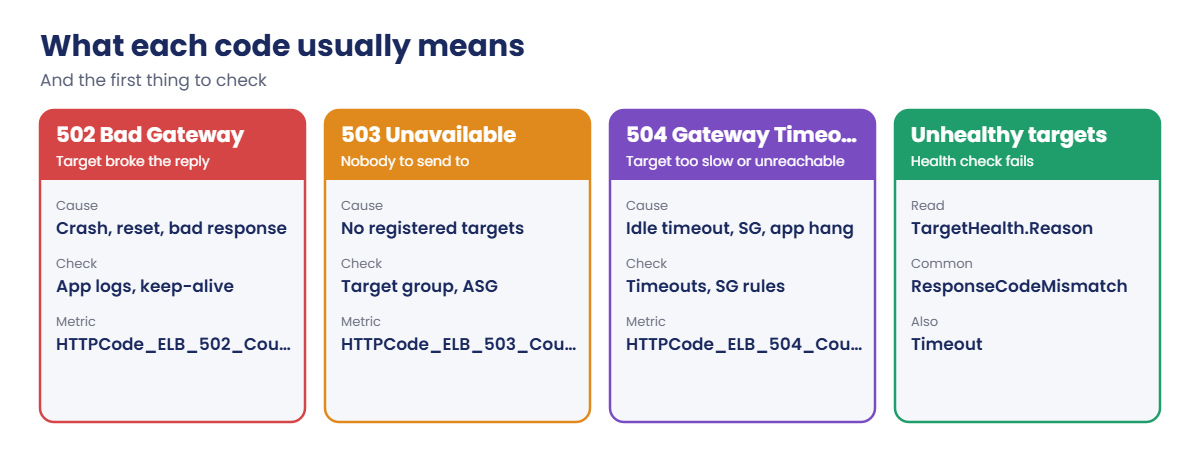 What ALB 502, 503, 504 and unhealthy targets usually mean