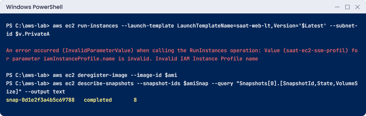 AWS AMI break lab: bad $Latest version and a leftover snapshot