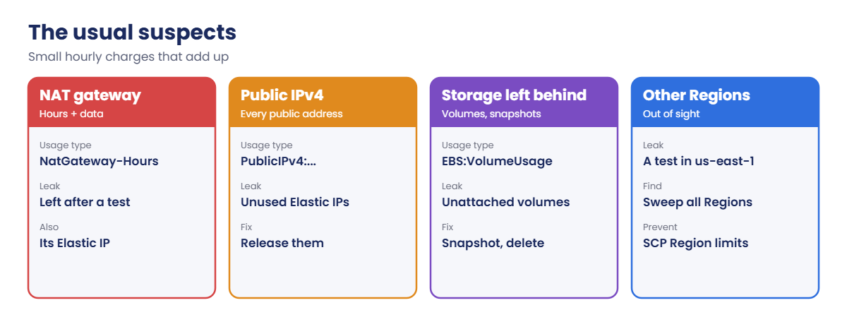 The usual suspects behind unexpected AWS charges
