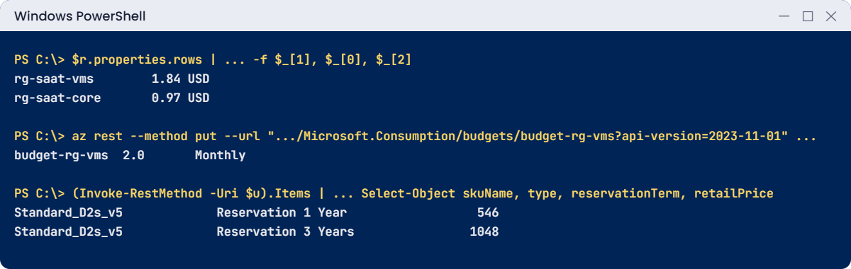 Azure cost management lab: cost by resource group, budget and prices