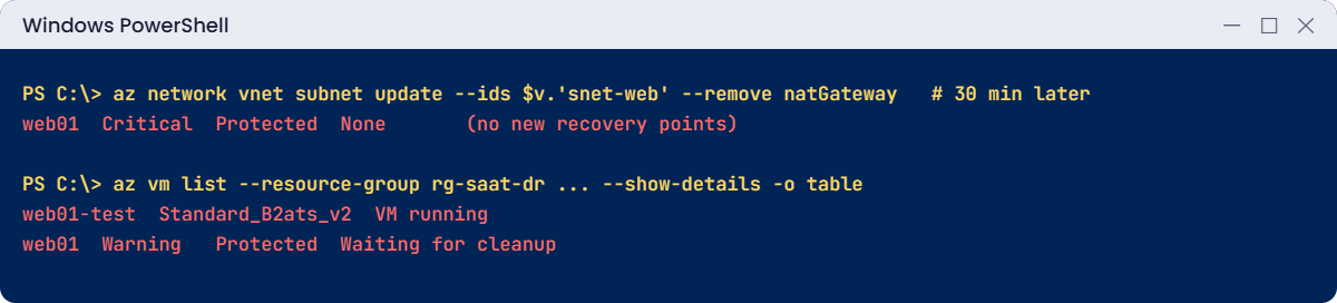 Azure Site Recovery problems: critical health and an uncleaned test