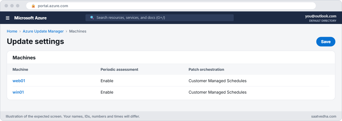 Azure Update Manager update settings