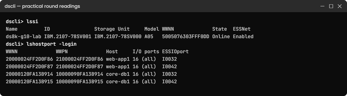 Practice shell practical round: lssi and host logins