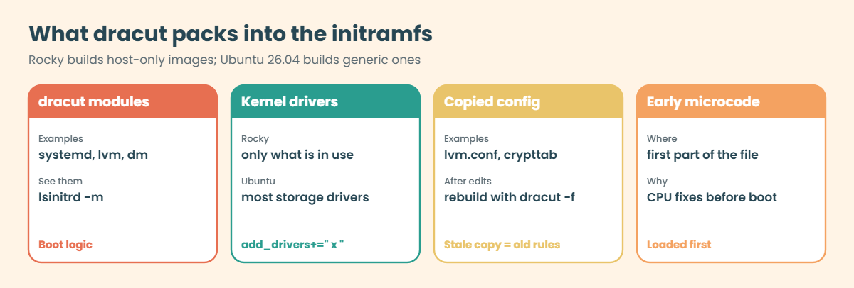 GRUB and dracut: what dracut packs into the initramfs