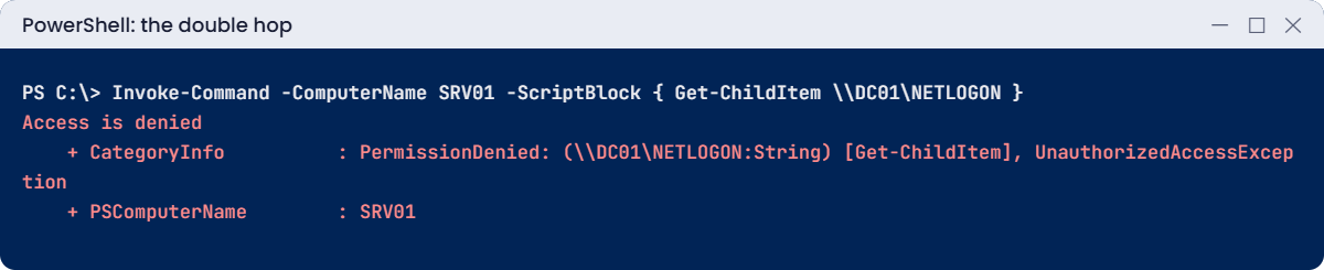 PowerShell automation lab: Access is denied from the double-hop problem
