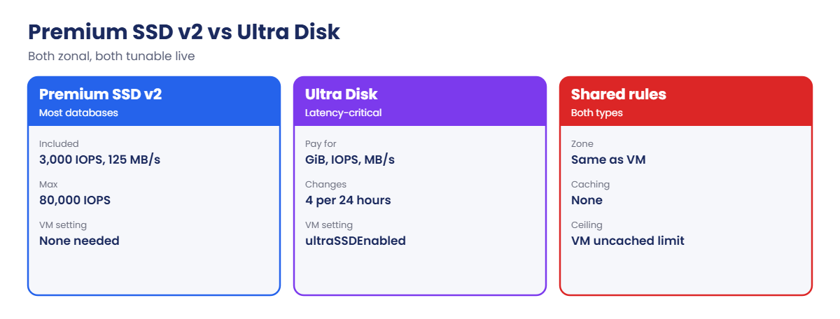 Premium SSD v2 compared with Ultra Disk